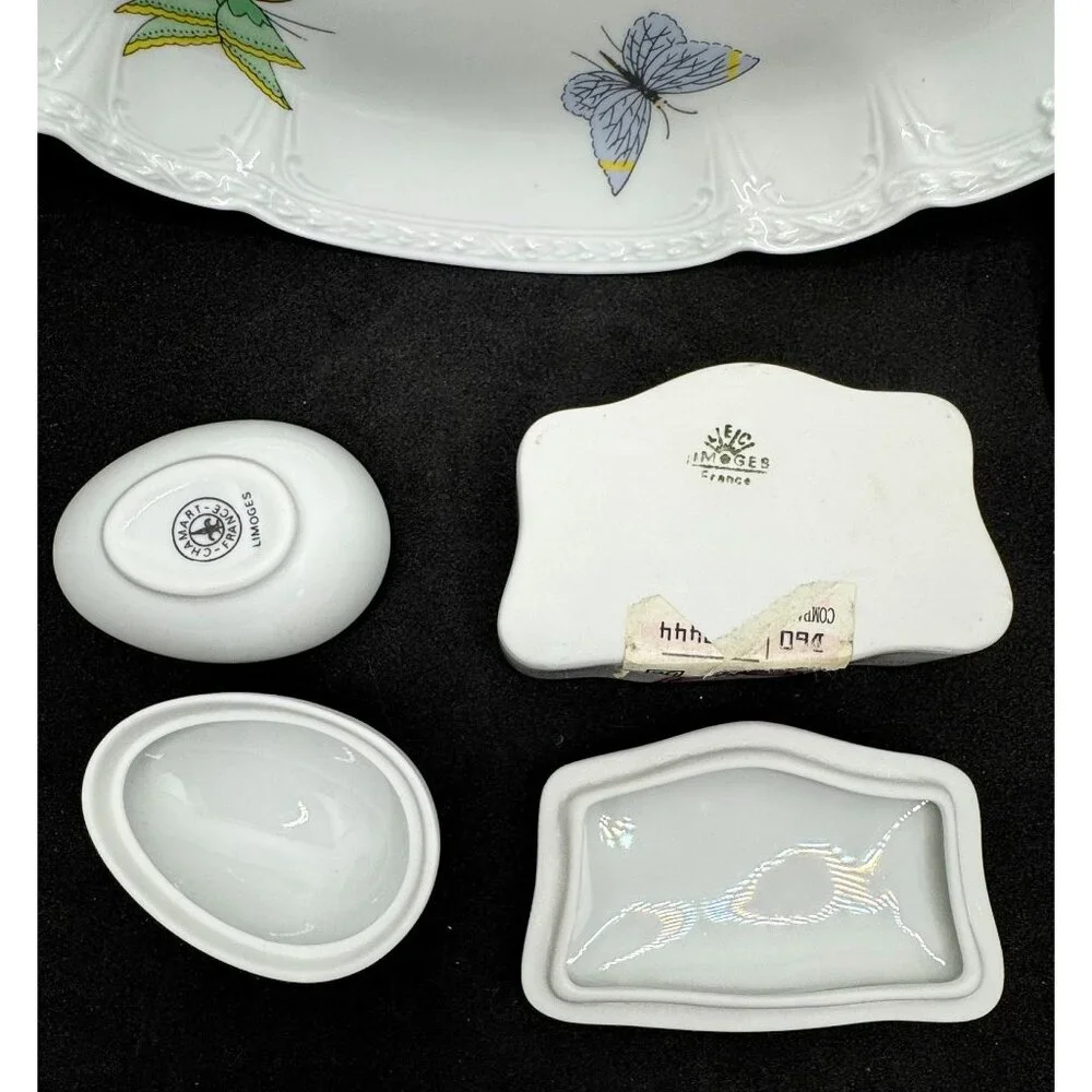 Limoges France Porcelain Vanity 3 Piece Set